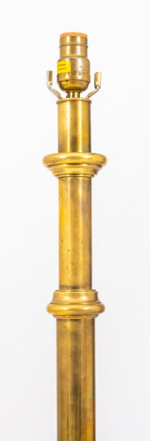 Mid-Century Brass and Parchment Floor Lamp (8118727442739)