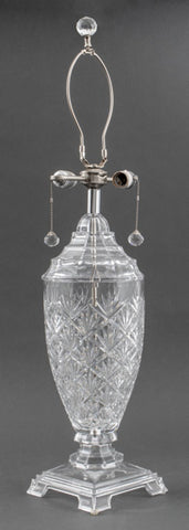 Waterford Style Classical Revival Cut Crystal Lamp