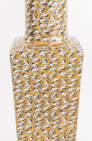 Japanese or Korean Porcelain Crane Vase as Lamp (8167333167411)
