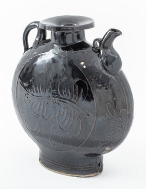 Chinese Yuan Cizhou Black Glazed Moon Ewer (8177946689843)