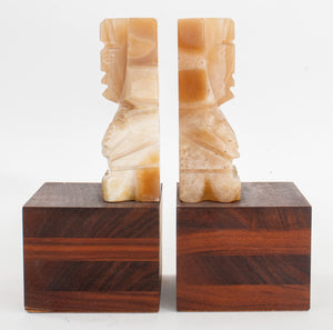 Mid-Century Modern Mayan Style Onyx Bookend, Pair (8218909114675)