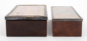 Chimu Textile Mounted Silver and Rosewood Boxes, Pair (8220954984755)