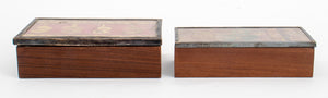 Chimu Textile Mounted Silver and Rosewood Boxes, Pair (8220954984755)