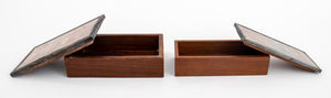 Chimu Textile Mounted Silver and Rosewood Boxes, Pair (8220954984755)