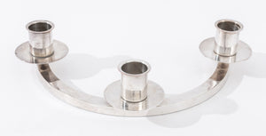 Modernist Silverplate Candlesticks, Pair (8220892725555)