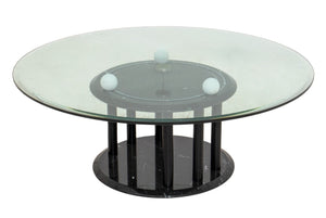 Italian Modern Marble & Glass Revolving Low Table (8177725473075)
