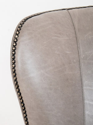 Modern Grey Leather Upholstered Armchair (8229898322227)