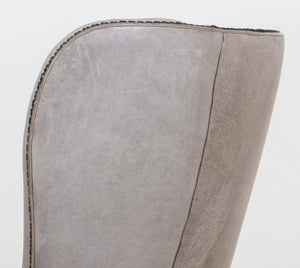 Modern Grey Leather Upholstered Armchair (8229898322227)