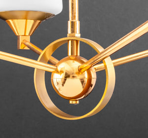 French Adnet Style Modernist Brass Chandelier (8204549128499)