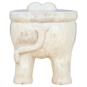 White Carved Elephant Stool (8173522223411)