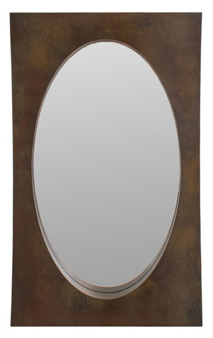 Mid-Century Modern Style Bronzed Metal Mirror (8173409894707)