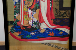 Meiji Period Japanese Imperial Painting on Silk with Elaborately Dressed Woman (6719675728029)