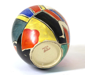 Japanese Art Deco Painted Ceramic Vase (6720050266269)