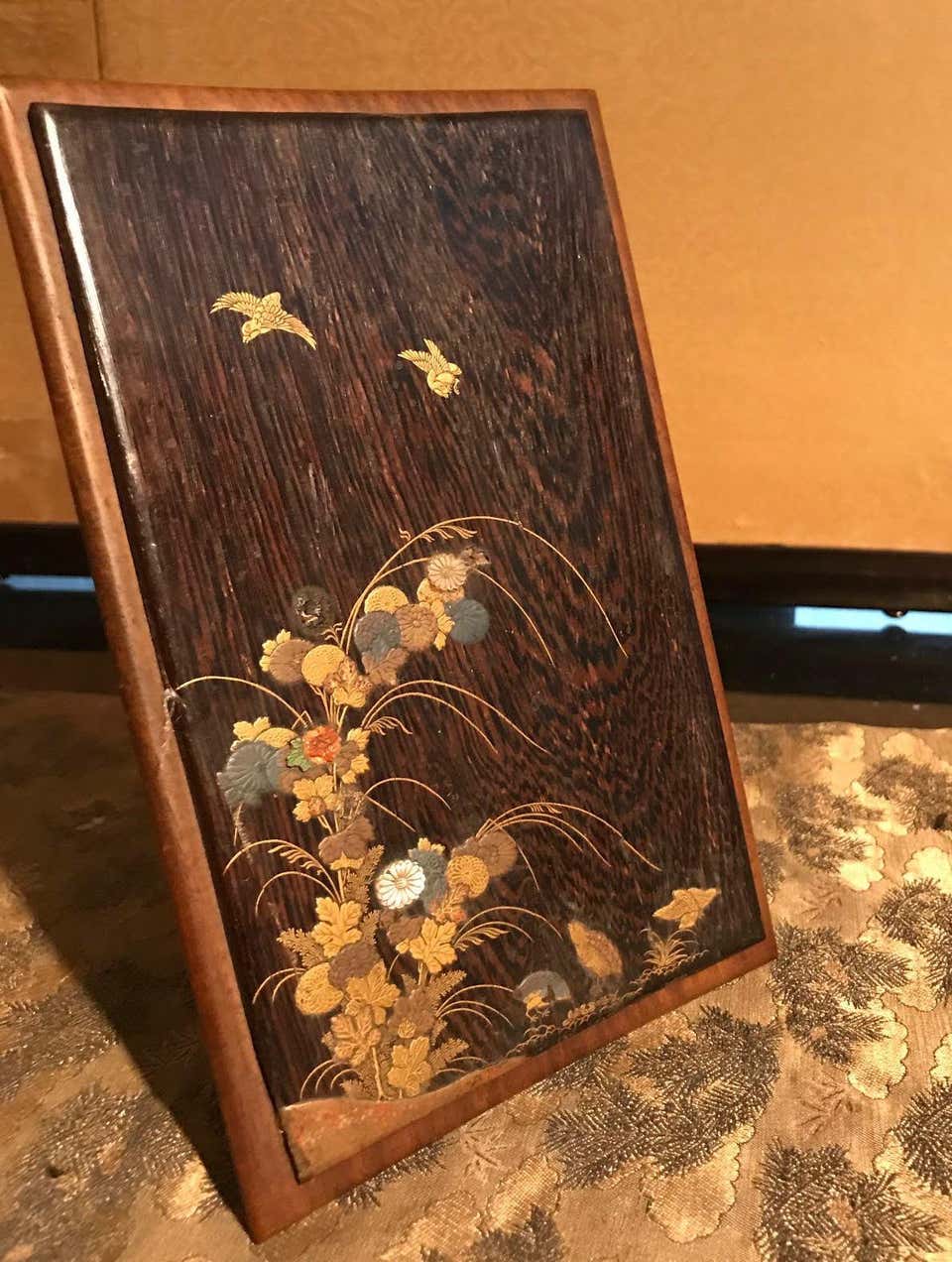 Japanese Shell Inlay Picture Japanese Art Wood Inlays