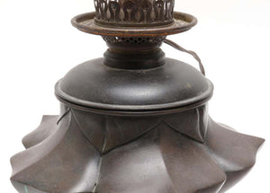 Japanese Meiji Bronze Lotus Electrified Oil Table Lamp bottom (6719976571037)
