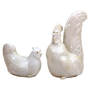 Japanese Meiji Hirado Porcelain Rooster & Hen (6719949701277)