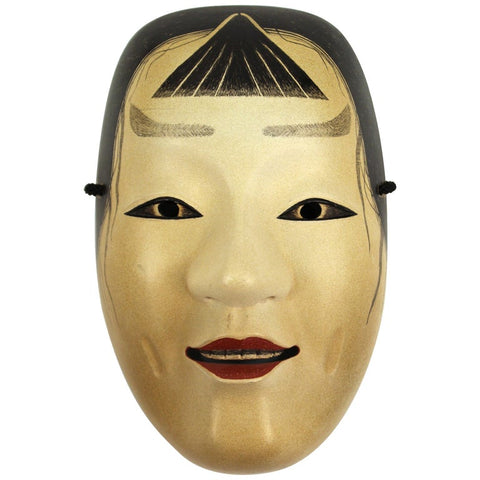 Japanese Meiji Noh Mask in Carved Wood
