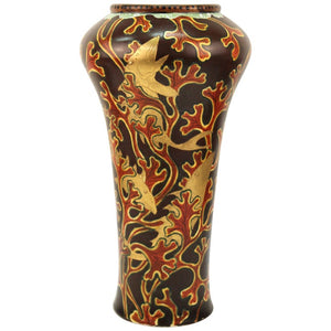 Japanese Meiji Satsuma Vase with Golden Fish Motif