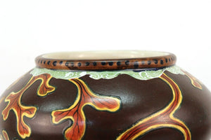 Japanese Meiji Satsuma Vase with Golden Fish Motif rim (6719948980381)