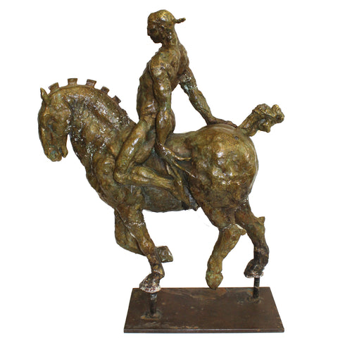 Javier Marin Bronze Sculpture 'Man on a Horse'