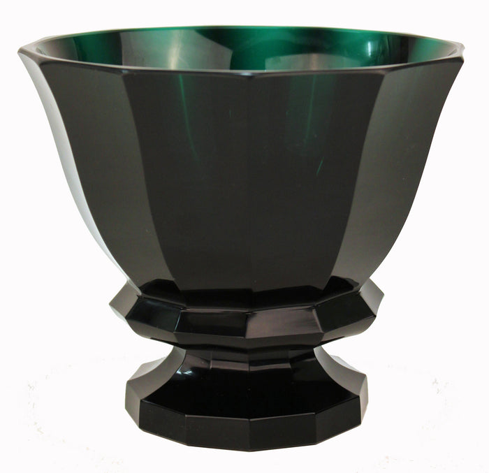 Josef Hoffmann Wiener Werkstatte Glass Vase in Dark Green