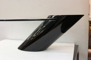 Karl Springer Style Modern Cantilevered Glass Cocktail Table side (6719862636701)