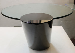Karl Springer Style Modern Cantilevered Glass Cocktail Tableback  (6719862636701)