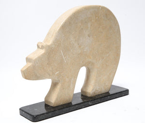 Kelly 'Nitushi' Byars Native American Polar Bear Hardstone Sculpture perspective (6719955763357)