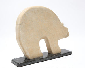 Kelly 'Nitushi' Byars Native American Polar Bear Hardstone Sculpture angled (6719955763357)