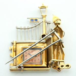 Lapel Brooch with Watch and British Bobby Motif Back (6719826624669)
