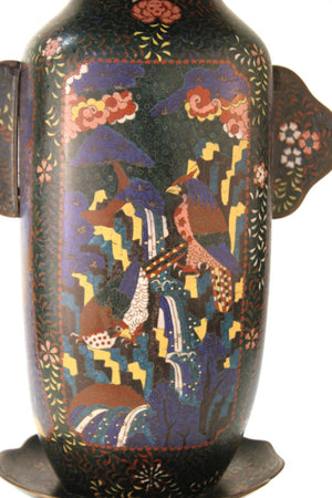 Late Meiji Period Cloisonné Vase close (6719935217821)
