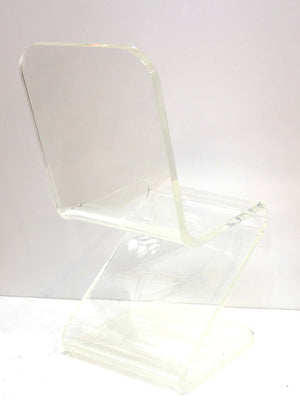 Les Prismatiques Mid-Century Modern Lucite 'Z' Chair (6720014188701)