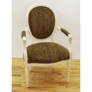 Louis XVI Style Armchairs With Leopard Velvet Upholstery (6720051511453)