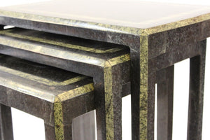 Maitland-Smith Modern Nesting Tables in Tessellated Stone (6719944360093)