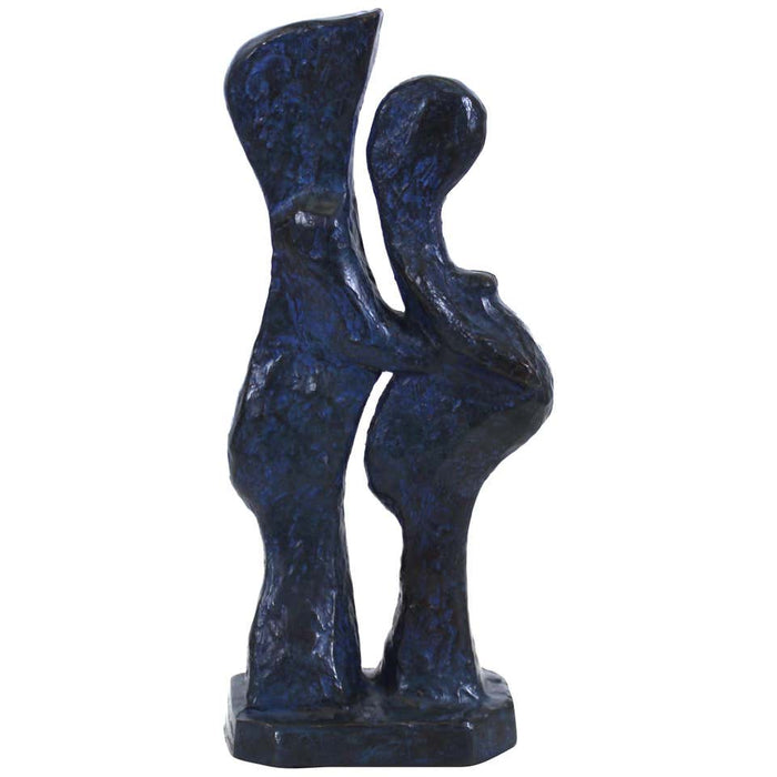 Marvin Bell Modern Abstract Bronze Sculpture Of Embracing Couple