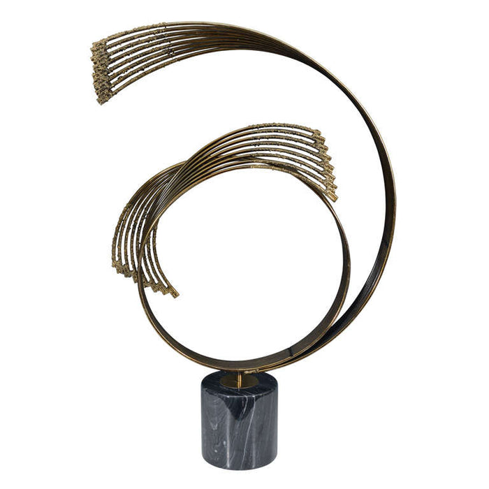 Curtis Jere Mid-Century Brass and Marble "Spray" Sculpture