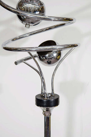 Mid-Century Modern Italian Chrome Spiral Floor Lamp (6719988269213)