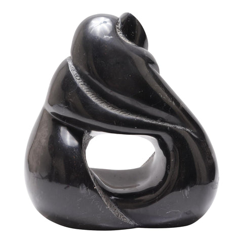 Mid-Century Modern Abstract Soapstone Sculpture of Embracing Couple