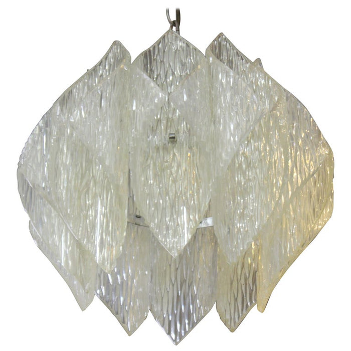 Mid-Century Modern Kalmar Style Pendant In Folded Acrylic