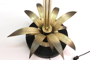 Mid-Century Modern Table Lamp with Metal Leaves and Flowers bottom (6719926206621)