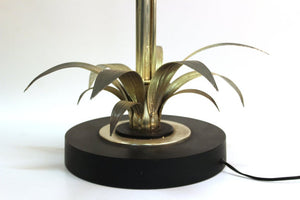 Mid-Century Modern Table Lamp with Metal Leaves and Flowers bottom (6719926206621)