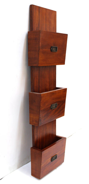 Mid-Century Modern Wall Document Holder in Wood (6719915425949)
