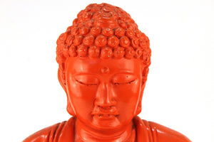 Midcentury Style Painted Plaster Seated Buddha detail (6719864733853)
