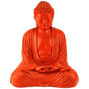 Midcentury Style Painted Plaster Seated Buddha (6719864733853)