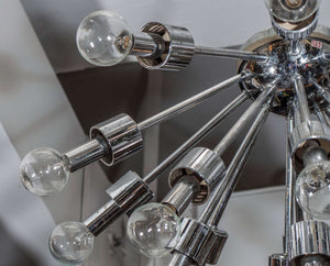 Mid-Century Modern Chrome Sputnik Chandelier with Radiating Lights (6719988433053)