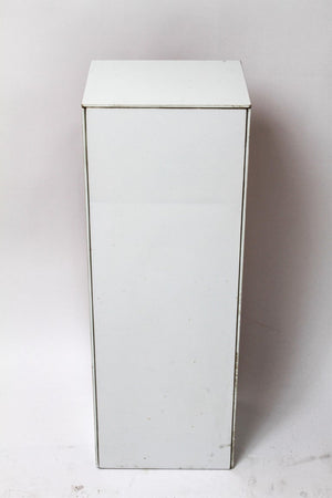 Midcentury Modern Opaque White Glass Paneled Pedestal back (6719941312669)
