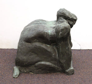 Modern Abstract Cast Bronze Female Sculpture (6719884230813)