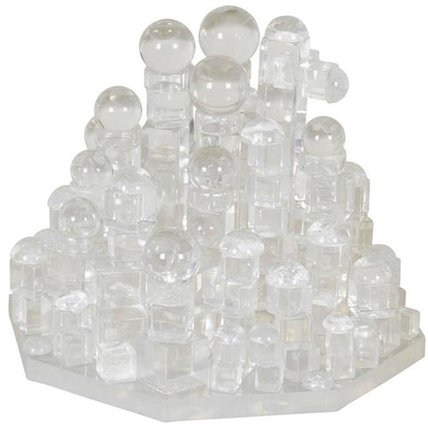 Lucite Sculpture with Geometric Forms in Lucite, 1970s
