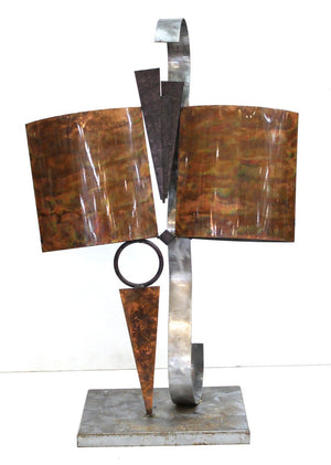 Modern Abstract Metal Tabletop Sculpture  front (6719954354333)