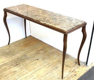 Modern Console Table with Cabriole Legs and Marble Top side (6719933841565)